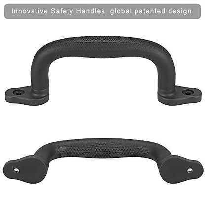 Dolibest Set of 4 Safety Playground Handles,Swing Set Kids Safety Hand Grips for Playset, Climbing Frame, Play House,Climbing Frame, Play House Handles(Black) - color: Black-4pcs