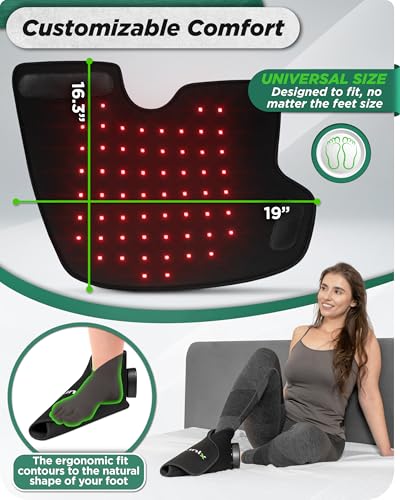 Lunix LX24 Red Light Therapy for Feet, Near Infrared Therapy for Circulation & Joint Support, Portable, Rechargeable, Adjustable Intensity, Black - size: Foot