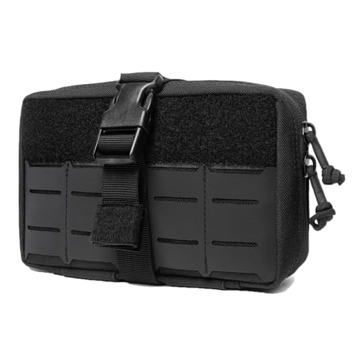 Azarxis Equipment Multi-Purpose Tactical EDC Admin MOLLE Pouch Utility Tools Bag Organizer Military Waist Belt Modular Attachment - color: #06 - Black