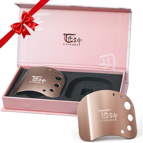 SYOKAMI Stainless Steel Finger guards for cutting food, Finger Protectors for Slicing as Gift for Couple, Women or Mom with Gift Box Rose Gold - color: Rose Gold