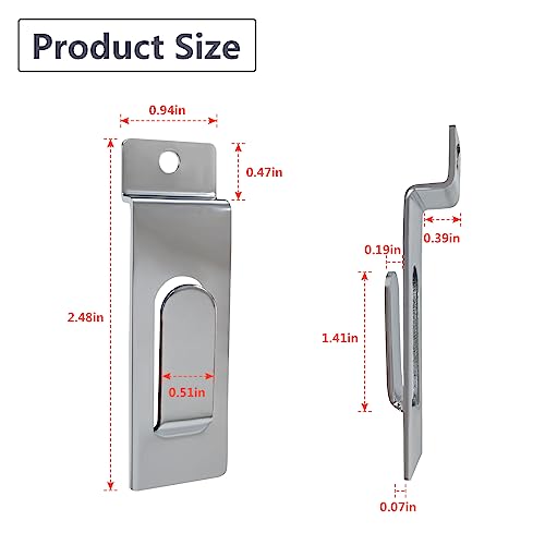 Slatwall Utility Hooks, 10pcs Metal Notch Picture Display Hooks Commercial Slatwall Picture Hook Hangers Painting Hook for Photo Frame Painting Arts Center Slat Panel (Silver) - color: Silver