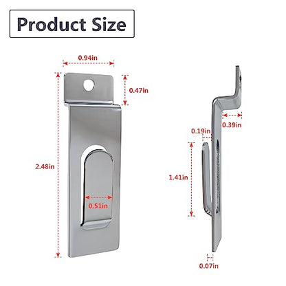 Slatwall Utility Hooks, 10pcs Metal Notch Picture Display Hooks Commercial Slatwall Picture Hook Hangers Painting Hook for Photo Frame Painting Arts Center Slat Panel (Silver) - color: Silver