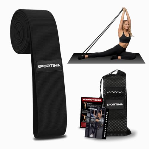 76 Inch Premium Extended Length Fabric Resistance Band for Working Out – Non-Slip Workout Loop Band for Yoga, Pilates, Pull-up Assist & Stretching - color: Black