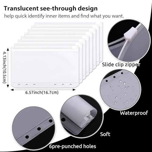 SKYDUE Budget Binder, Money Saving Binder with Zipper Envelopes, Cash Envelopes and Expense Budget Sheets for Budgeting - color: Laser Silver