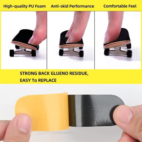 10Pcs Pre-Cut Fingerboard Grip Tape, 34mmx98mm Pro Mini Finger Skateboards One Step Install Foam Adhesive Stickers Wooden Non Slip Tape (10 Pcs) - color: Style1 10pcs