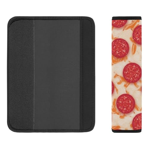 2 Pack Pepperoni Pizza Realistic Food Car Seat Straps Shoulder Pads Universal Fit Neck Strap Covers for Adults and Children, All Vehicles, Pressure Relief - color: Pattern 753