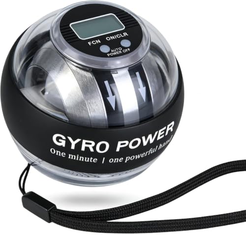 Auto-Start Wrist Power Gyro Ball with Counter & LED, Hand Grip Strength Trainer, Forearm Strengthener, Wrist Exerciser for Arm, Shoulder Relief, Gyroscopic ball for Athletes, Office & Rehab
