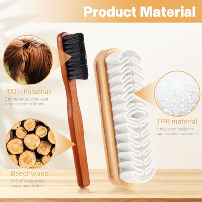 2 Pcs Suede Shoe Brush Nubuck Leather Cleaner Shoes Shine Dauber Crepe Applicators Set(2 Suede Detailing Brushes) - style: 2 Suede Detailing Brushes