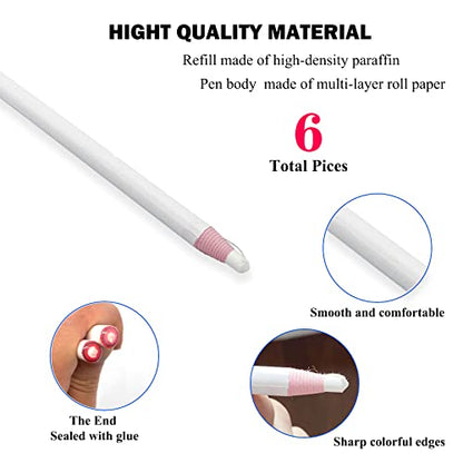 Sewing Mark Pencil 6PCS White Invisible Erasable Fabric Pencils For Leather Cut Marks Student Drawing Tailor Marks - size: White 6 Pcs