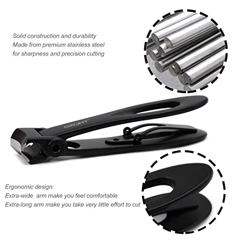 Ultimate Mess-Free Nail Clippers with Catcher:&Ultra Wide Jaw Opening Nail Clippers Set Toenail Clippers for Thick Nails,Precise, Hygienic, and Durable Nail Care for Men and Women