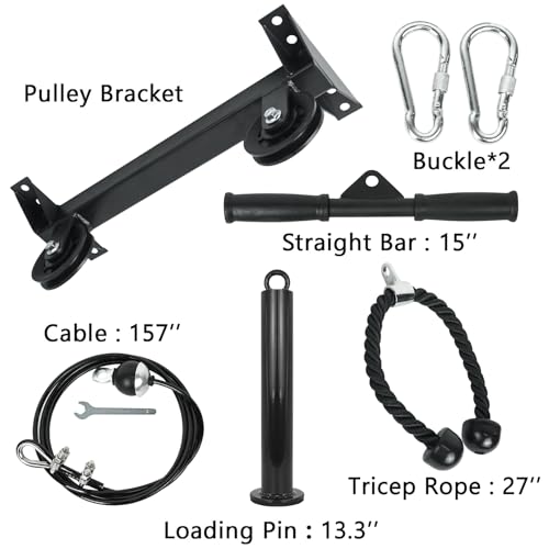 Luwint Ceiling Mount Fitness Pulley System, LAT Pulldown Attachments for DIY Home Gym Garage
