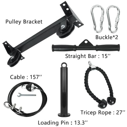 Luwint Ceiling Mount Fitness Pulley System, LAT Pulldown Attachments for DIY Home Gym Garage