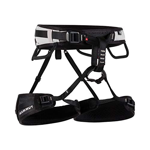 Mammut Ophir 3 Slide Climbing Harness for Men – Adjustable, Lightweight, and Durable Gear for Rock, Gym, and Sport Climbing - size: Small, style: Black/Marble