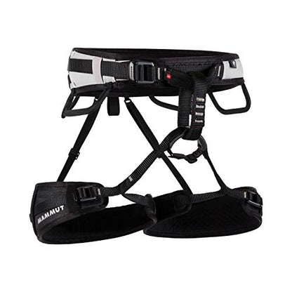 Mammut Ophir 3 Slide Climbing Harness for Men – Adjustable, Lightweight, and Durable Gear for Rock, Gym, and Sport Climbing - size: Small, style: Black/Marble