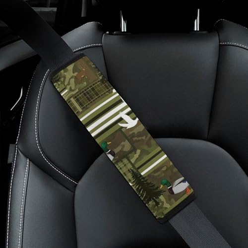 2 Piece Soft Padded Car Seat Belt Pad for Elderly Support, Stroller Pushchair High Chair, Wild Duck Mallard Ducks Shoulder Harness Cover, Shock Absorption - color: Pattern 1280