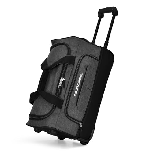 Pacific Gear Duffel Bag with Rolling Wheels - color: Gray, size: 21 inch