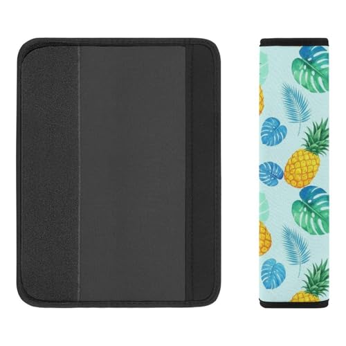 2 Pack Pineapple Banana Leaf Car Seat Belt Pad Soft Padded Seat Belt Cushion for Child, Stroller Pushchair High Chair, Shock Absorption - color: Pattern 256