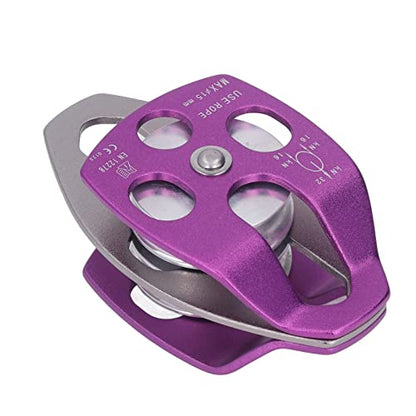 Climbing Pulley, Double Side Swing High-Strength Aluminum 360° Rotation for Rock Climbing, Construction, Aerial Work