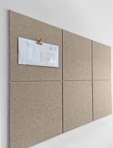 Cork Board 24 x36 Alternative - 6 Pack Felt Wall Tiles with Safe Removable Adhesive Tabs, Cork Boards for Walls Cork Board for Home Office Pin Board Tack Board - Camel - color: Camel, size: 6 Panels