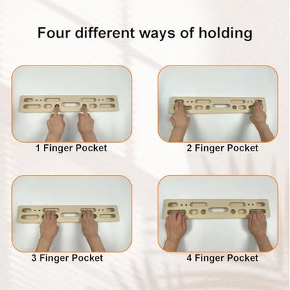 Climbing Hangboard Rock Climbing Training as Climbing Fingerboard with Jugs, Slopes and Edges, Pockets as Door Mounted Training Station Rock Climbing Pull Up Bar