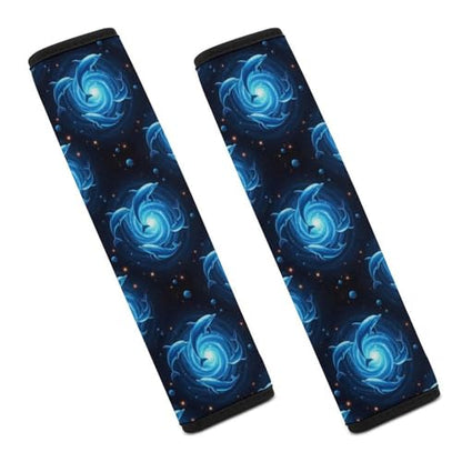 2 Pack Outer Space Swirl Ocean Marine Blue Galaxy Dolphin Seat Belt Shoulder Pad Universal Soft and Comfortable Shoulder Protector for Kids, Most Cars, Pressure Relief - color: Pattern 995