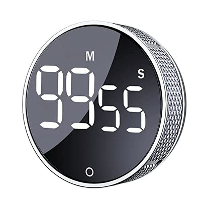 AVINIA Digital Kitchen Timers, Visual timers Large LED Display Magnetic Countdown Countup Timer for Classroom Cooking Fitness Baking Studying Teaching, Easy for Kids and Seniors Silver - color: Silver