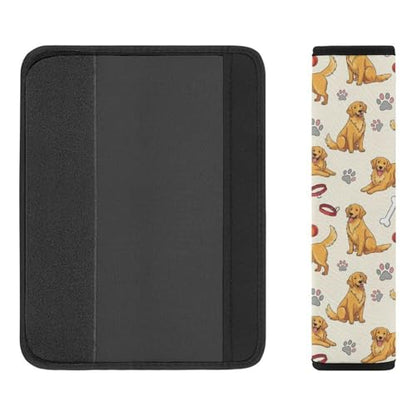 2 Pack Golden Retriever Dog Paws Print Car Seat Straps Shoulder Pads Universal Fit Neck Strap Covers for Adults and Children, All Vehicles, Pressure Relief - color: Pattern 348