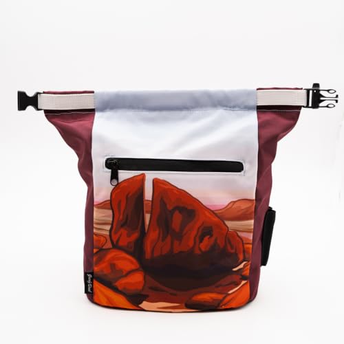Chalk Bucket for Outdoor Bouldering and Gym Rock Climbing | Cool Nature National Park Colorful Design Patterns | Durable Hook and Loop Closure and Zippered Pockets