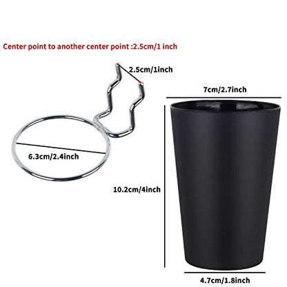 Kuhome 6 Set Ring Style Pegboard Hooks with Pegboard Cups, Black, Stainless Steel & Plastic, Ideal for Craft Room, Work Bench, Garage - color: Black