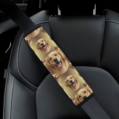 Universal Soft and Comfortable Cute Golden Retriever Art Seat Belt Cover for Kids, Most Cars, 2 Piece Seat Belt Covers Cushion Shock Absorption - color: Pattern 698