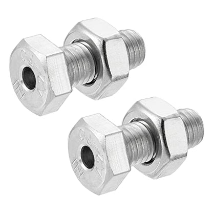 MECCANIXITY M10x25mm Hollow Screw Bolts External Hexagon Fasteners with Nuts, 304 Stainless Steel Pack of 2 - size: M10x25mm