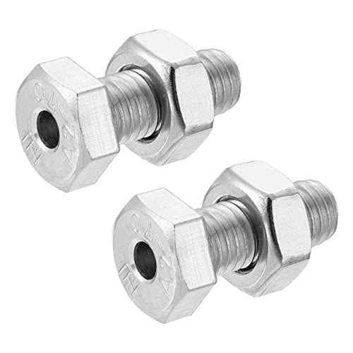 MECCANIXITY M10x25mm Hollow Screw Bolts External Hexagon Fasteners with Nuts, 304 Stainless Steel Pack of 2 - size: M10x25mm