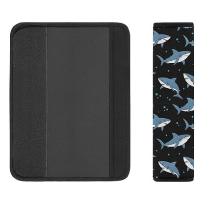 2 Pack Blue Shark Car Seat Straps Shoulder Pads Universal Fit Neck Strap Covers for Adults and Children, All Vehicles, Pressure Relief - color: Pattern 24