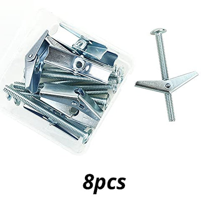 HASWARE Toggle Bolt Zinc Plated Steel and Wing Nut for Hanging Heavy Items on Drywall 1/4x3” (8 Pack) - size: 1/4x3” (8 Pack)