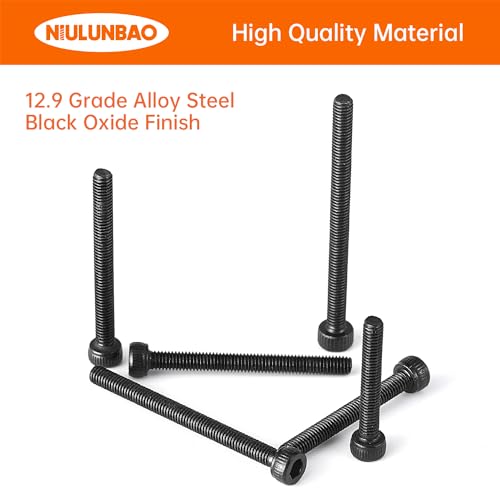 M3 x 20mm 25mm 30mm 35mm 40mm Hex Socket Head Cap Screws Bolts, 12.9 Grade Alloy Steel, Black Oxide Finish, Metric Allen Hex Drive, Machine Fully Threaded, Assortment Kit 100PCS - size: M3 x 20/25/30/35/40mm (100PCS)