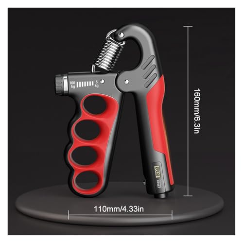 5-100 KG Grip Trainer Finger Motor Grip Strengthener Grip Trainer Non-Sliding Grip - color: Rojo