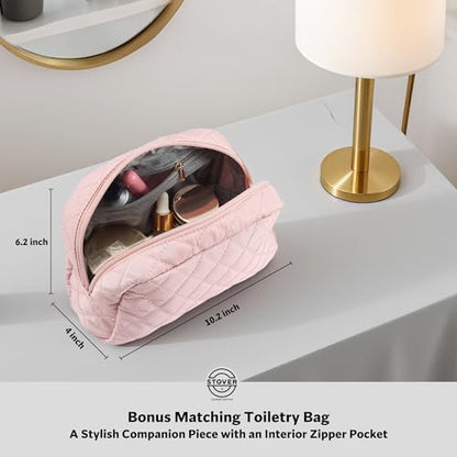 STOVER Women’s Convertible Garment Duffel Bag for Travel – 2-in-1 Carry-On Weekender/Overnight Tote - Wrinkle-Free Dresses, Suits & Clothes + Shoe Compartment & Bonus Toiletry Bag (Blush Pink) - color: Blush Pink