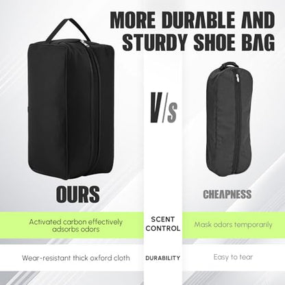 2 Pack Smell Proof Shoe Cleat Bag for Travel Odor Absorbing Water Resistant Soccer Golf Shoe Storage Organizer Pouch with Zipper for Gym Sports Travel Work