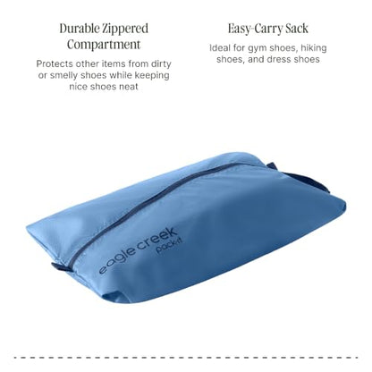 Eagle Creek Pack-It Reveal Shoe Sack - Breathable Shoe Storage Sack for Optimizing Luggage Space - Quick-Drying Material - Lightweight - Translucent Fabric - Washable - Ventilate - color: Blue Dawn