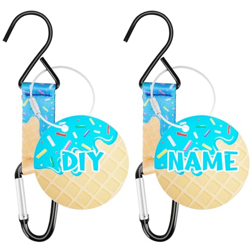 Baseball Dugout Organizer Softball Fence Hooks for Bag Backpack Glove Helmet Water Bottle Baseball Team Gifts for Coach Mom with DIY Name Luggage Tags - color: Blue