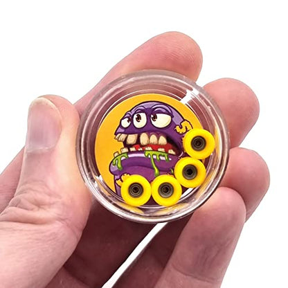 SPITBOARDS® Fingerboard Pro Wheels with Real Ball Bearings, Professional CNC Polyurethane Quality, Street Wheels Shape (Yellow) - color: Yellow