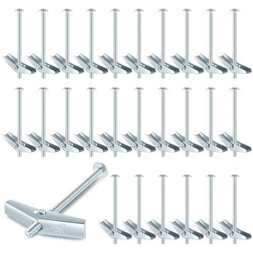 Yaocom 100 Pcs 3/16" x 3" Toggle Bolts Butterfly Screws Anchors Heavy Duty Wall Anchors for Drywall with Wing Nuts for Hanging Heavy Objects on Drywall - size: 3/16" x 3"