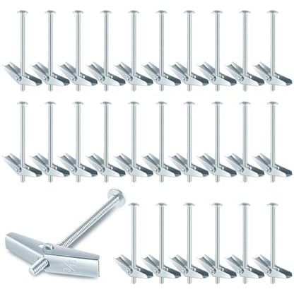 Yaocom 100 Pcs 3/16" x 3" Toggle Bolts Butterfly Screws Anchors Heavy Duty Wall Anchors for Drywall with Wing Nuts for Hanging Heavy Objects on Drywall - size: 3/16" x 3"