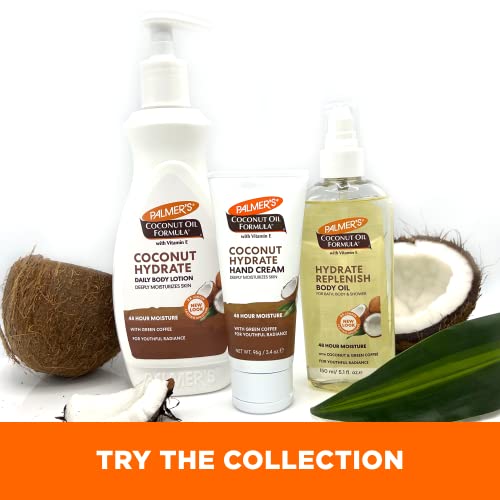 Palmer's Coconut Oil Hand Cream, Moisturizing Formula for Dry Skin (3.4 Oz) | Deeply Moisturizing, Green Coffee for Youthful Radiance, Hydrates & Replenishes Hands 48hr Moisture, Travel Size Hand Lotion - size: 3.4 Fl Oz (Pack of 1)