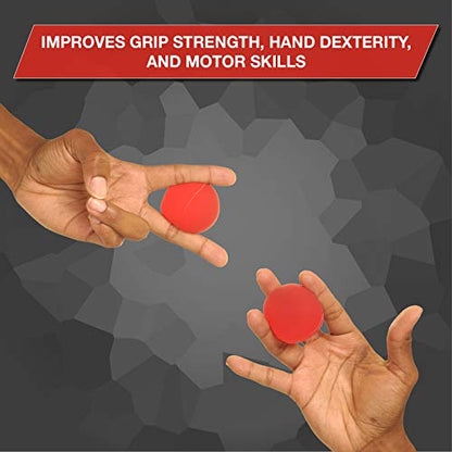 THERABAND Hand Exerciser, Ball For Hand, Wrist, Finger, Forearm, Grip Strengthening & Therapy, Squeeze Ball to Increase Hand Flexibility & Relieve Joint Discomfort, Red, Soft, Beginner - color: Red