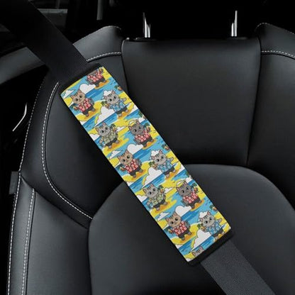 Universal Soft and Comfortable Beach Funny Cat Seat Belt Shoulder Pad for Girls and Boys, Most Cars, 2 Pack Seat Belt Covers Cushion Shock Absorption - color: Pattern 216