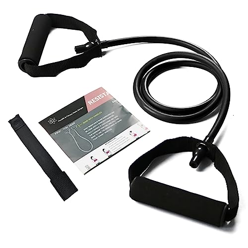 Resistance Bands with Handles, Single Resistance Bands, Exercise Bands with Handles, for Resistance Training, Physical Therapy, Home Workouts, Fitness, Pilates - color: black-50lbs