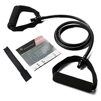 Resistance Bands with Handles, Single Resistance Bands, Exercise Bands with Handles, for Resistance Training, Physical Therapy, Home Workouts, Fitness, Pilates - color: black-50lbs