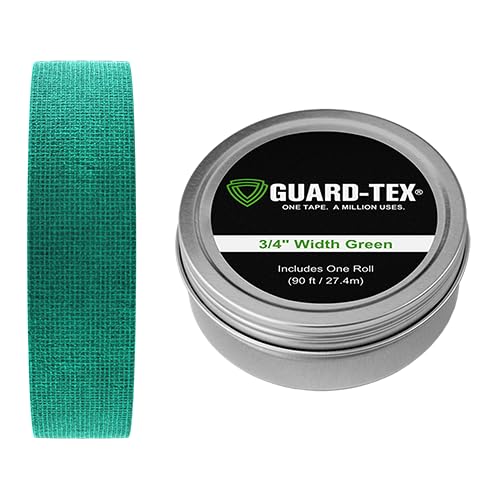 Guard-Tex® Green Athletic Finger Tape - Self-Adhesive Natural Cotton Air-Mesh™ No Residue - 3/4 Inch - 1 Roll, 90 Ft + Tin - USA Made - color: Classic Green, size: 1 roll, 3/4"