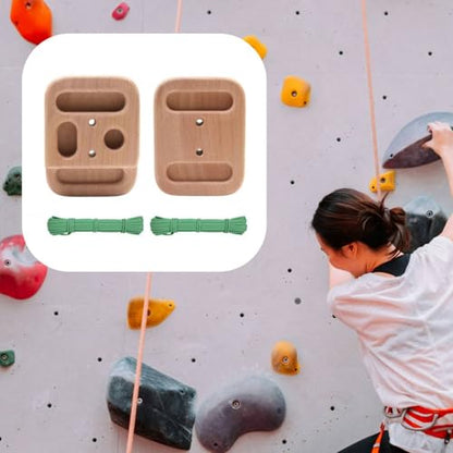 Gralara 2 Pieces Portable Wooden Fingerboard Compact Climbing Fingerboard Wooden Rock Climbing Finger Training Board for Climbers, Beginners, Home Gym